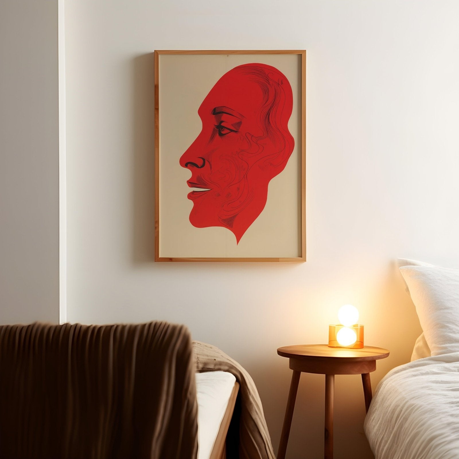 Red Face Art Print-Skudaboo