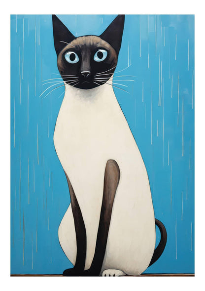 Siamese Cat Art Print-Skudaboo