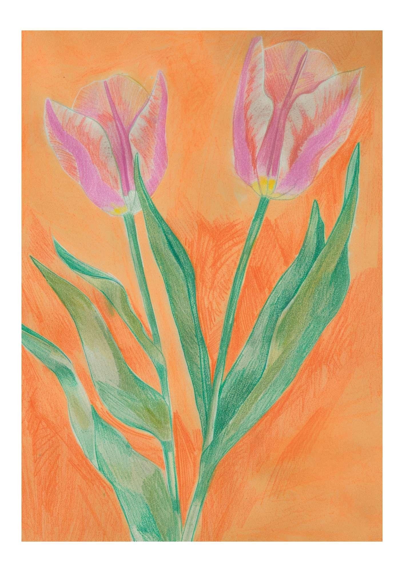 Spring Tulips Art Print-Skudaboo