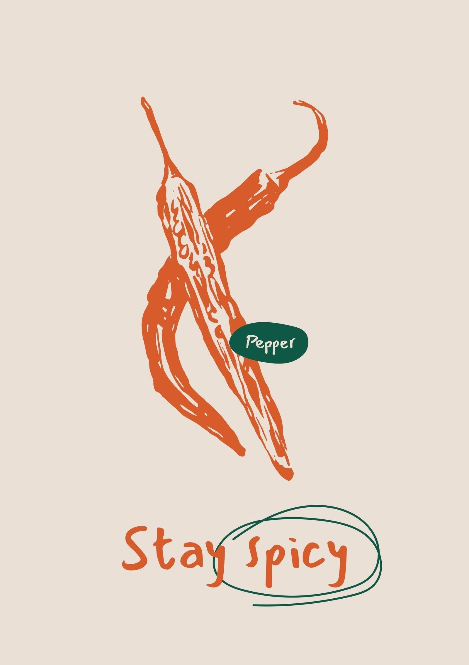 Stay Spicy Chilli Pepper Art Print-Skudaboo