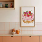 Strawberry Cake Art Print-Skudaboo