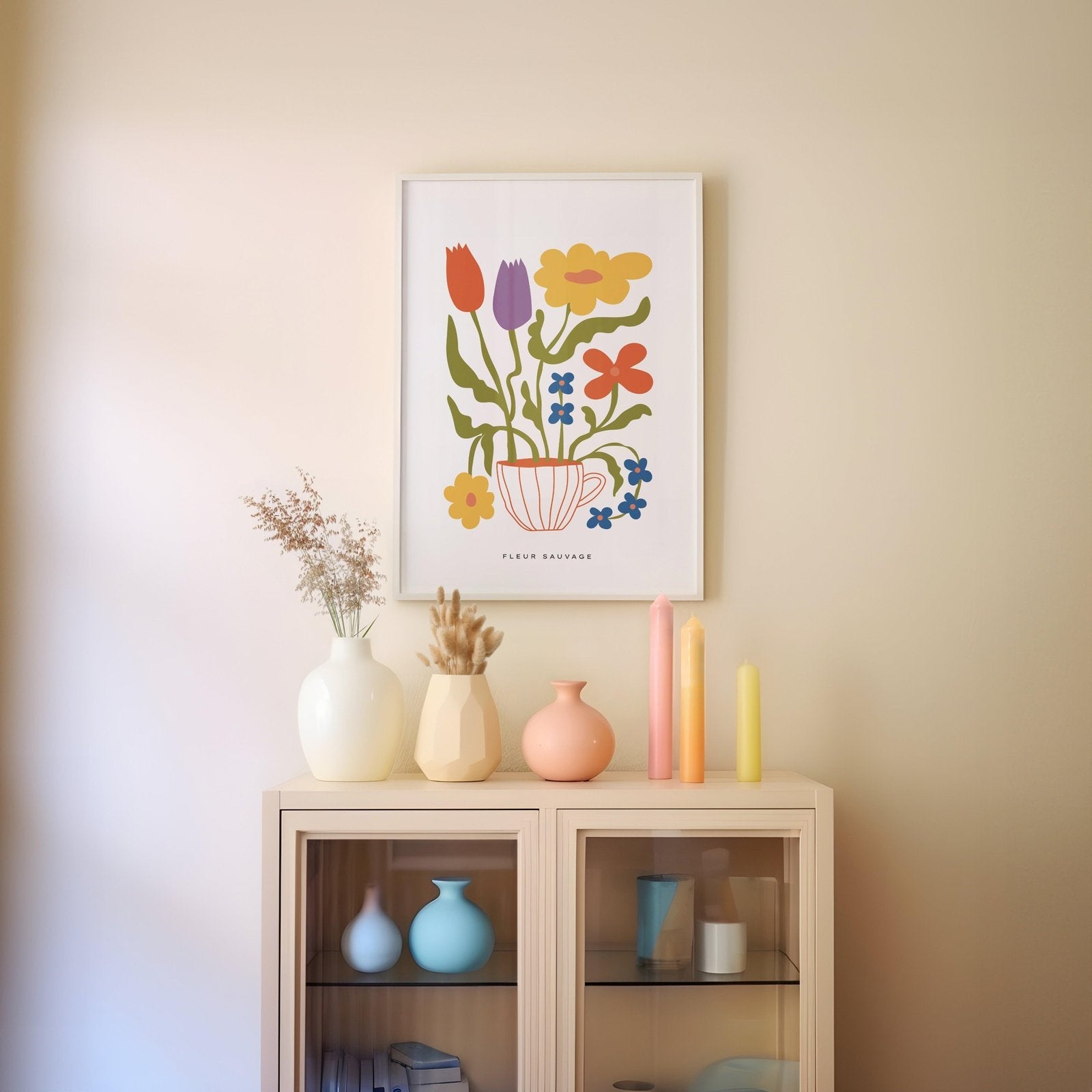 Teacup & Summer Floral Art Print-Skudaboo