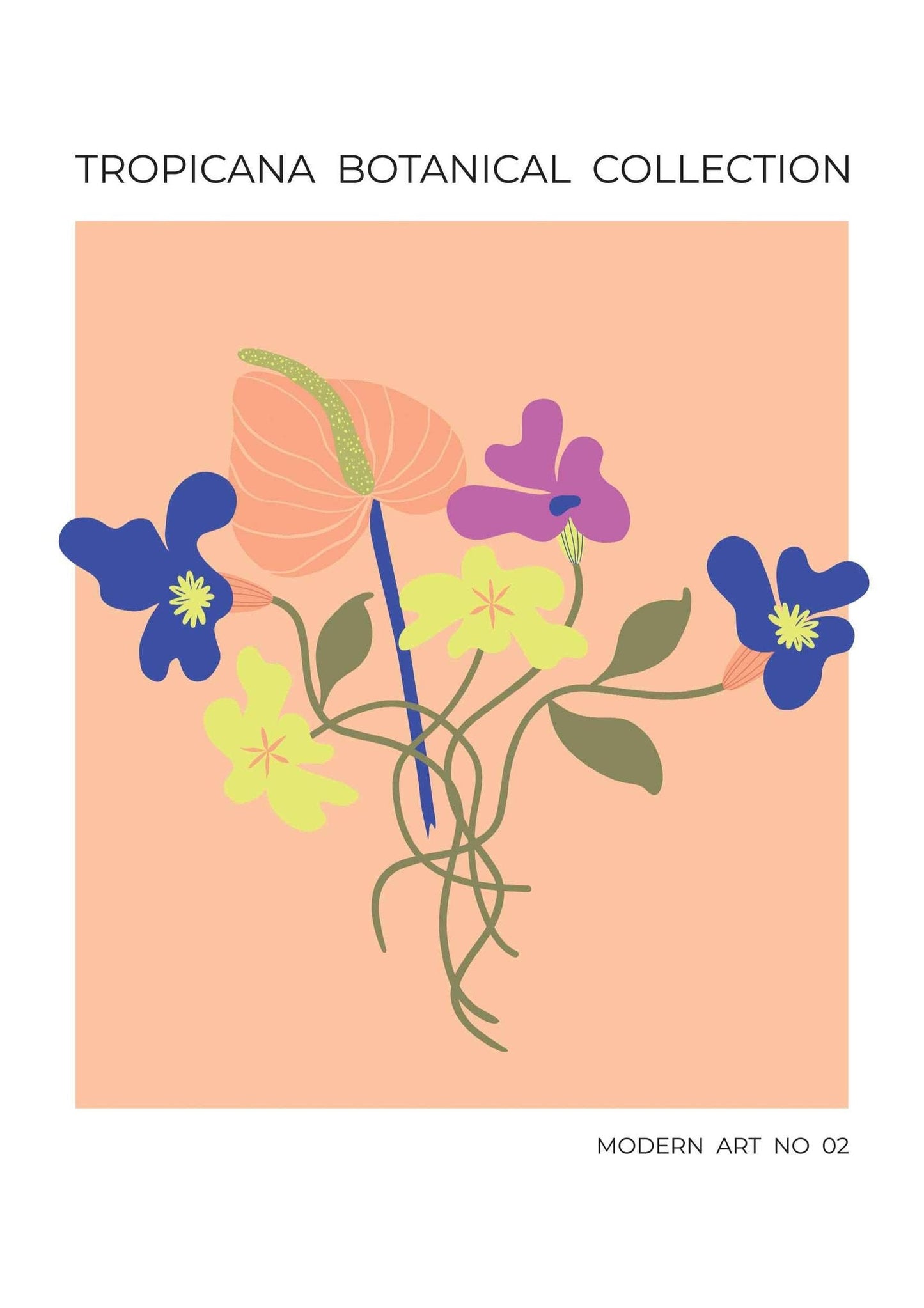 Tropical Flowers Art Print-Skudaboo