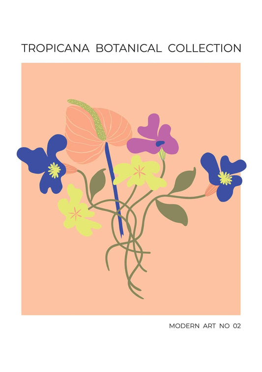 Tropical Flowers Art Print-Skudaboo