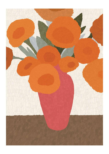 Vase and Flowers Art Print-Skudaboo