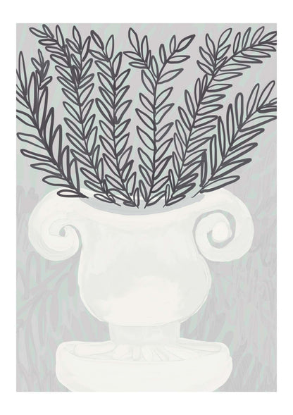 Vase and Pampas Art Print-Skudaboo