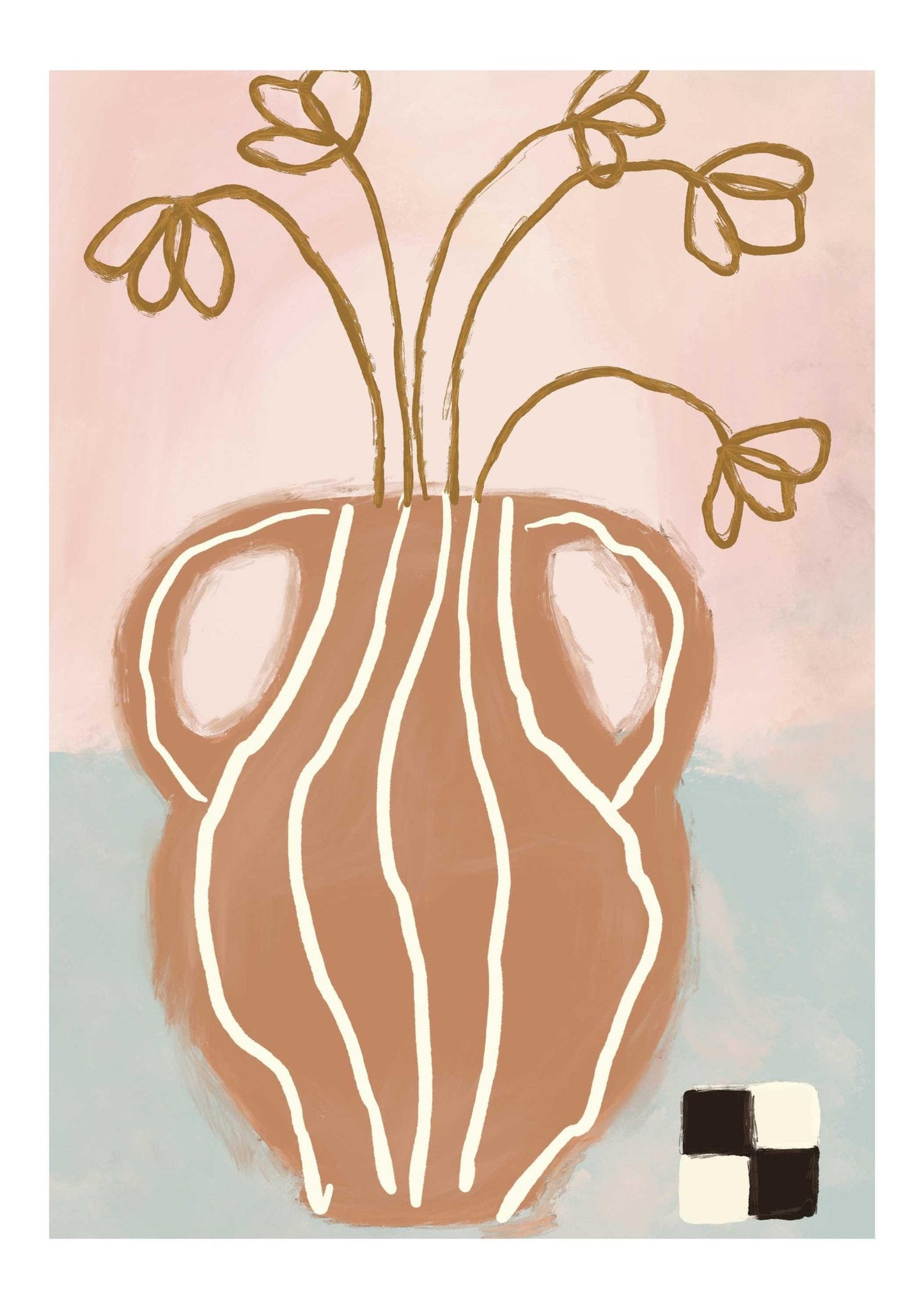 Vase & Flowers Art Print-Skudaboo