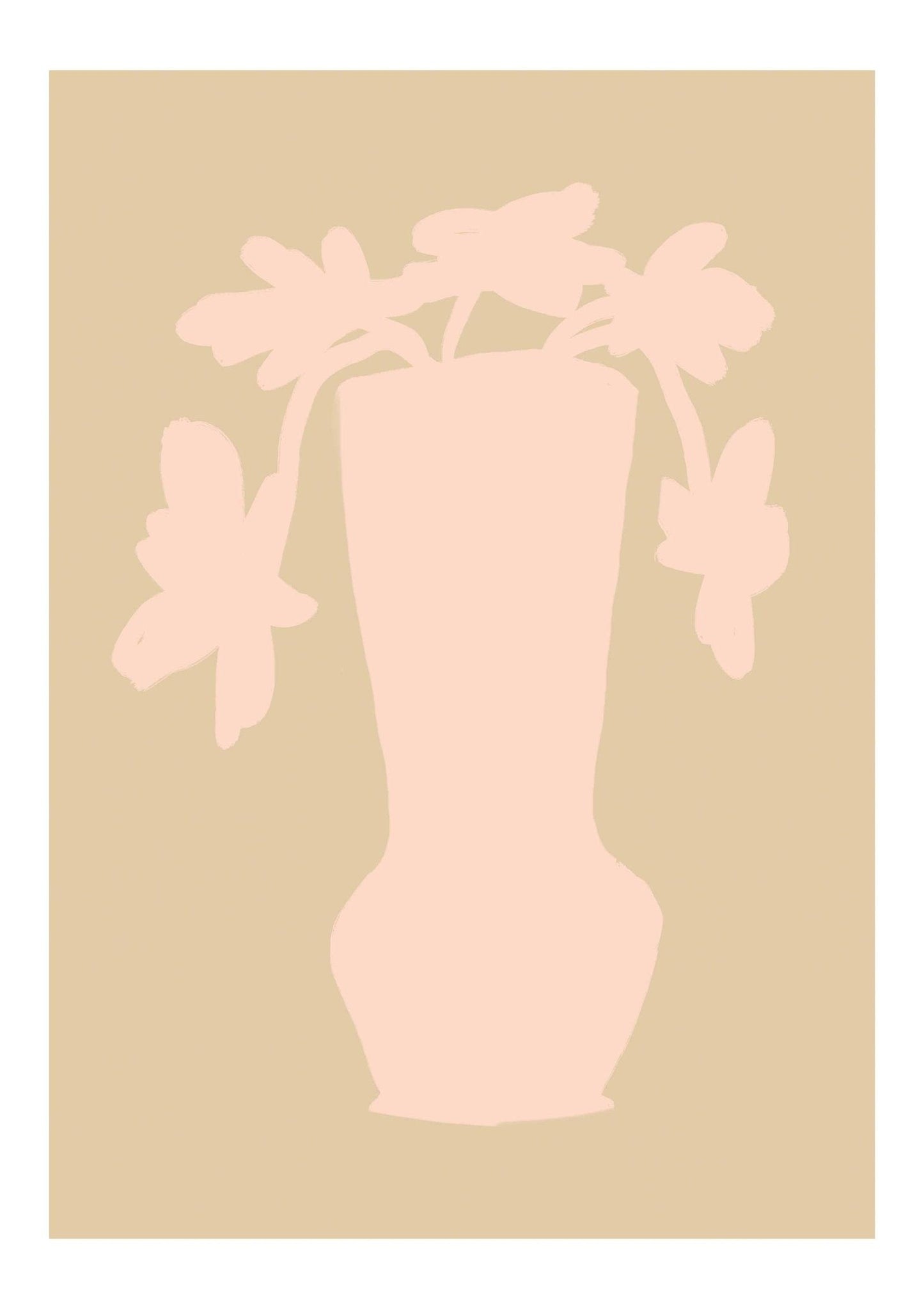 Vase & Flowers Silhouette Art Print-Skudaboo