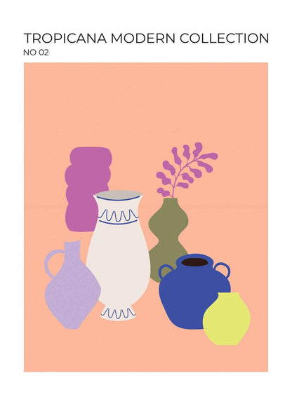 Vases & Pots Tropical Art Print-Skudaboo