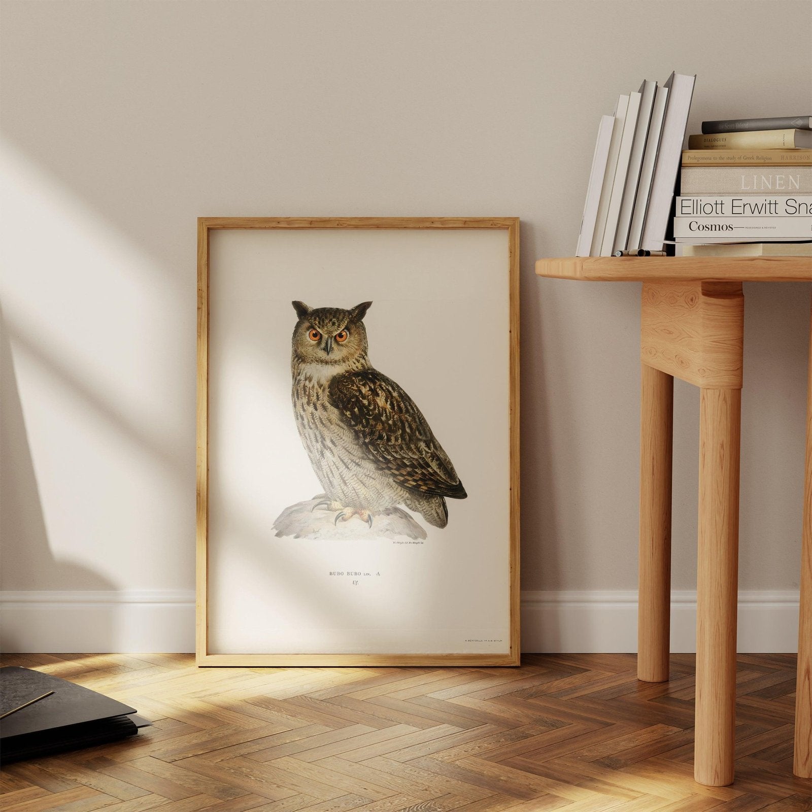 Vintage Eagle Owl Art Print-Skudaboo