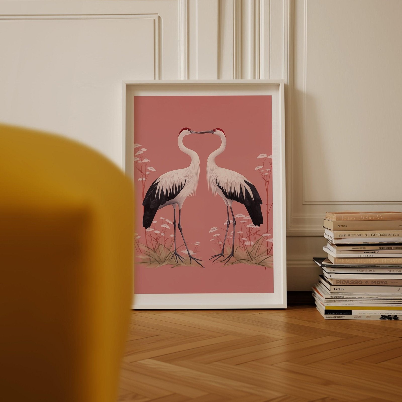 Vintage Inspired Cranes Art Print-Skudaboo