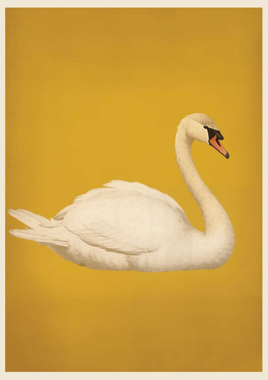 Vintage Inspired Swan Art Print-Skudaboo