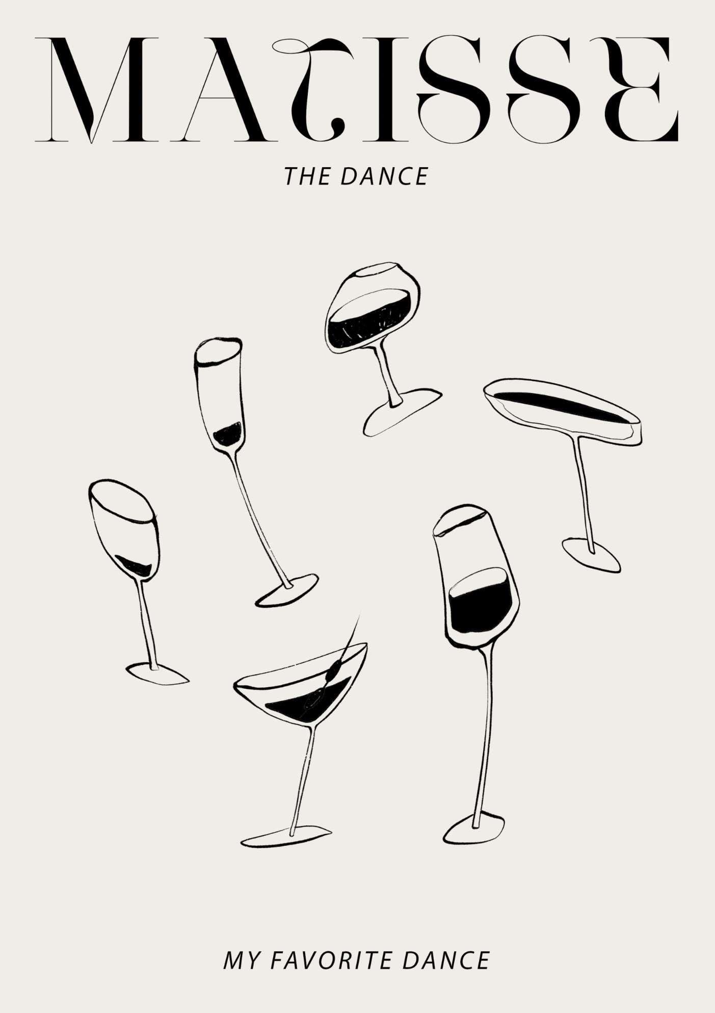 Wine Glass Dance Art Print-Skudaboo