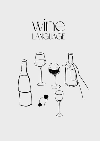 Wine Language Art Print-Skudaboo