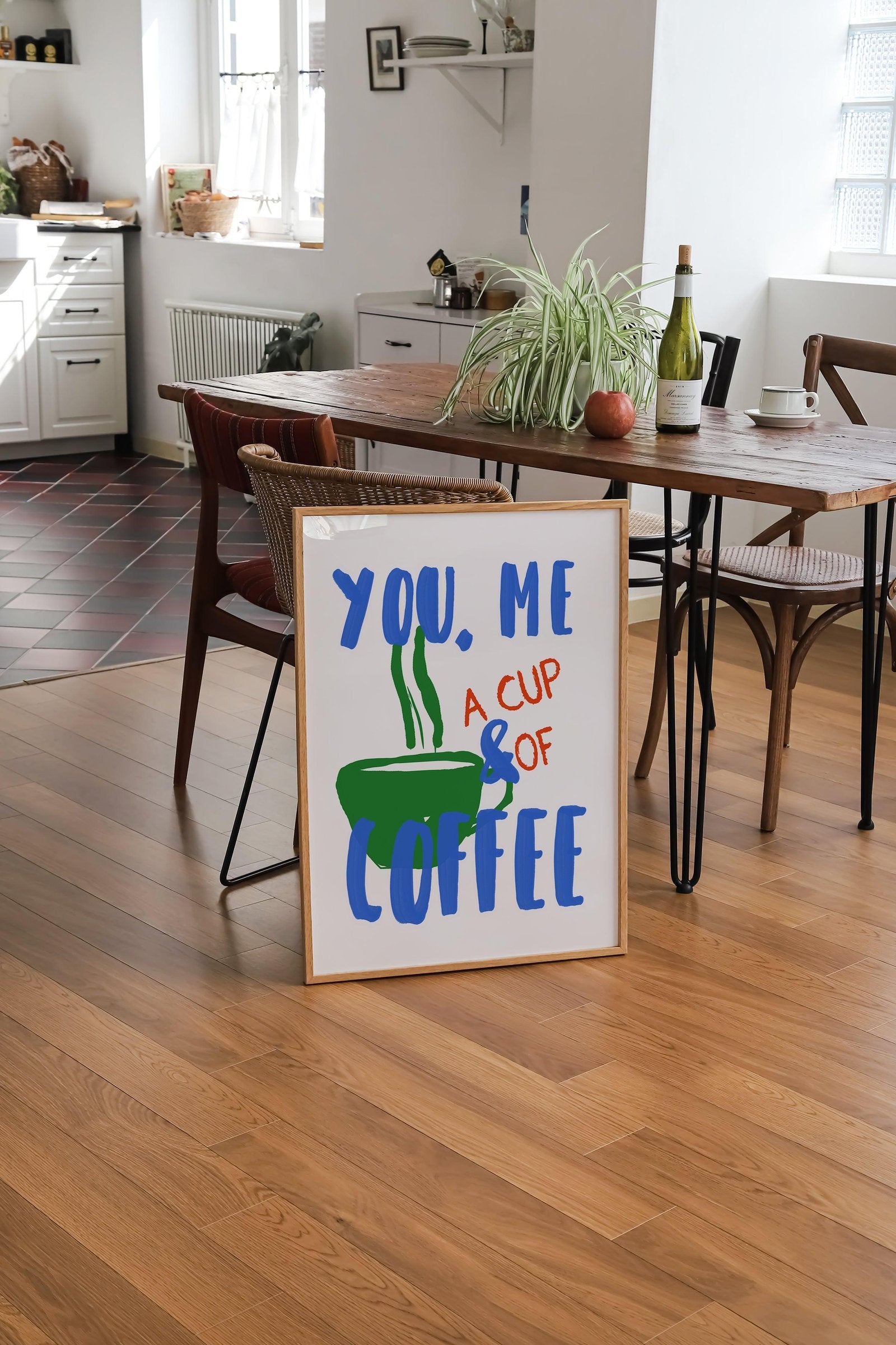 You, Me & Coffee Art Print-Skudaboo